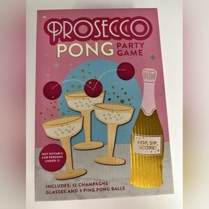 Prosecco Pong Party Game Set - Includes 12 Champagne Glasses & 3 Ping Pong Balls